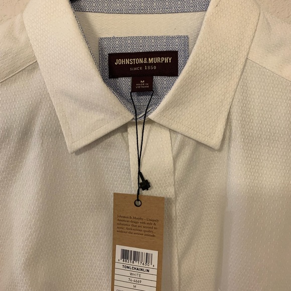 Johnston Murphy Mens Dress Button Down Shirt Mens Medium - Picture 2 of 4